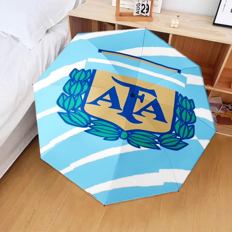 1PC Argentina Football club Printed Umbrella Folding umbrella, automatic umbrella 8-Frame for Travel, camping Fan gifts Christmas Gifts