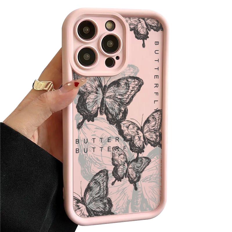 Чехол-бабочка Candy Color Ink для iPhone 16 Pro 15 14 Pro Max 13 12 11 Pro Max Xr Xs X 7 8, противоударный, мягкий, тонкий чехол из ТПУ