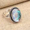 Rainbow Mystic Topaz Gemstone Handmade Jewelry 925 Sterling Silver Ring For Her