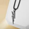 Men Pendant Necklace Unisex Chain Solid Color Thunder Flash Shape Neck Decoration Hip Hop
