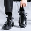 Кожаные туфли мужские повседневные деловые туфли черные свадебные туфли в британском стиле на платформе туфли дерби высокого класса 6373-R