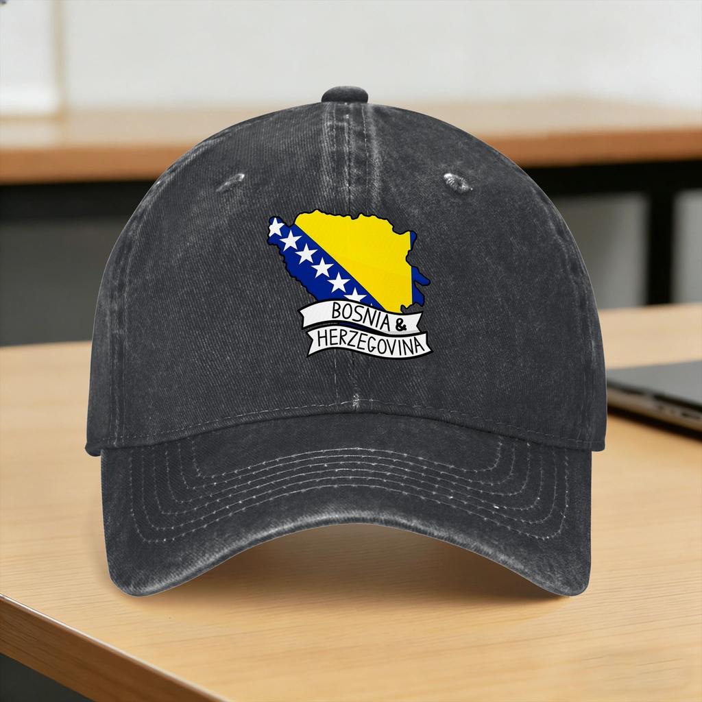 Bosnia And Herzegovina Flag Casual Baseball Cap Summer Trucker Hat Hot Sale Gym Snapback Cap Unisex Fitted Retro Baseball Caps