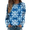 Women's Fashion Casual Long Sleeve Christmas Printed Neck Sweatshirt Top