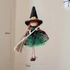 1PC Halloween Decoration Mesh Broom Girl Angel Pendant New Bell Hanging Foot Doll Holiday Decoration