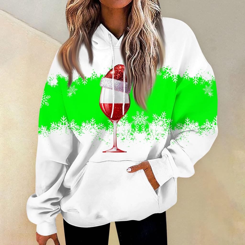 Women's Casual Fashion Print Long Sleeve Pullover Hoodies Sweatshirts