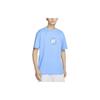 Sportswear Logo Print Character Pattern Ribbed Crew Neck Short Sleeve T-Shirt Men Tops Sky-Blue FN7224-412