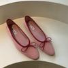 Fashion SUOJIALUN Spring New Brand Women Flat Shoes Fashion Round Toe Shallow Slip On  Ballerinas Shoes Soft Flat Heel Dress Ballet Shoe