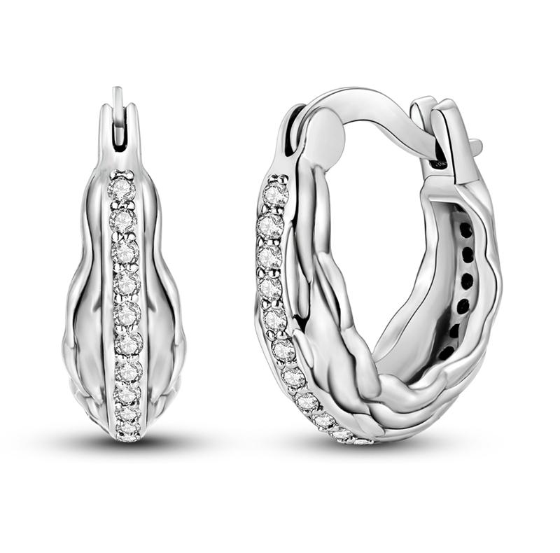 Round Circle Hoop Earrings For Women 925 Silver Heart Star Moon Sun Flower Zircon Opal Earrings Jewelry Gift