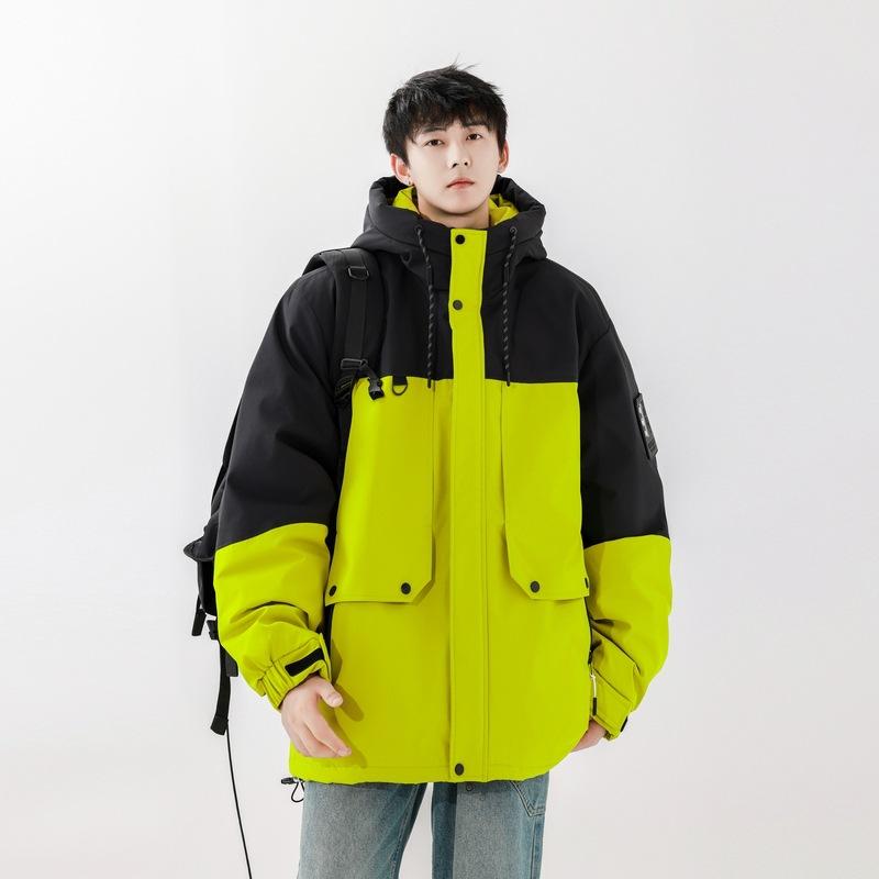 Пуховик мужской средней длины осень-зима новый повседневный модный тренд с капюшоном ветрозащитный теплый красивый пиджак для мужчин