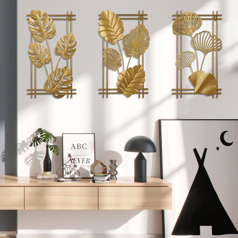 1 шт. Металлическое настенное искусство, золотой классический стиль, современный металлический лист, настенный декор для гостиной, минималистский