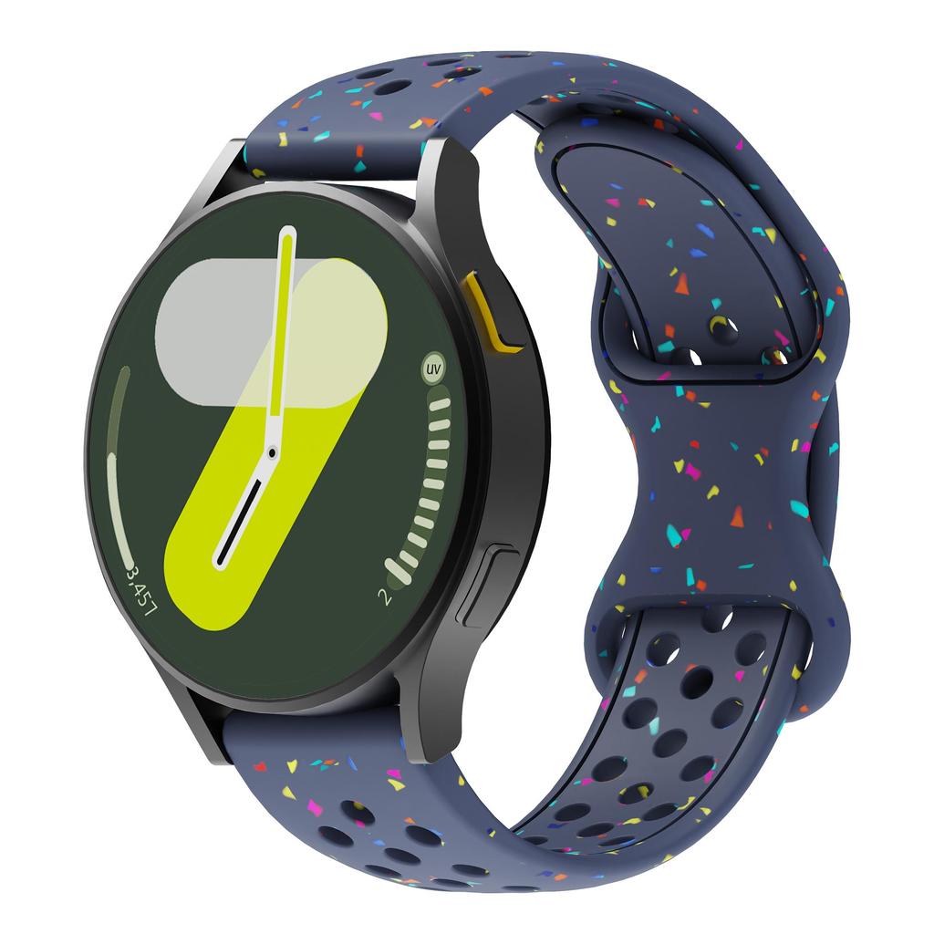 Силиконовый ремешок с круглым отверстием 20/22 мм, подходит для серии Samsung Watch шириной 20/22 мм. Экологичный силиконовый ремешок с текстурированным рисунком