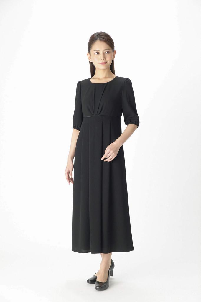 Black Formal Long Length Mourning Clothes Formal Clothes Ensemble Washable for Ceremonial Occasions [Margaret Gold] Women's M467-17