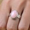 Pink Opal Gemstone Ring, Solid 925 Sterling Silver, Handmade Ring, Designer Ring, Bezel Ring, Birthday Jewelry