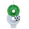 Football Birthday Candle Eco-friendly No Odor Sequins Design Easy To Use Long-Lasting 0-9 Numbers Candle Cake Decoration