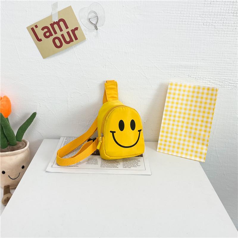 Японская свежая детская сумка-грудь с рисунком в виде смайлика в корейском стиле, симпатичная сумка-мессенджер для девочек, модная мини-сумка для мальчиков с диагональной перекладиной