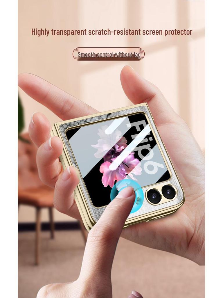 Чехол для складного экрана Samsung Z Flip 6: Защитная крышка для телефона с защитой от падения, гальваническим покрытием, персонализированная