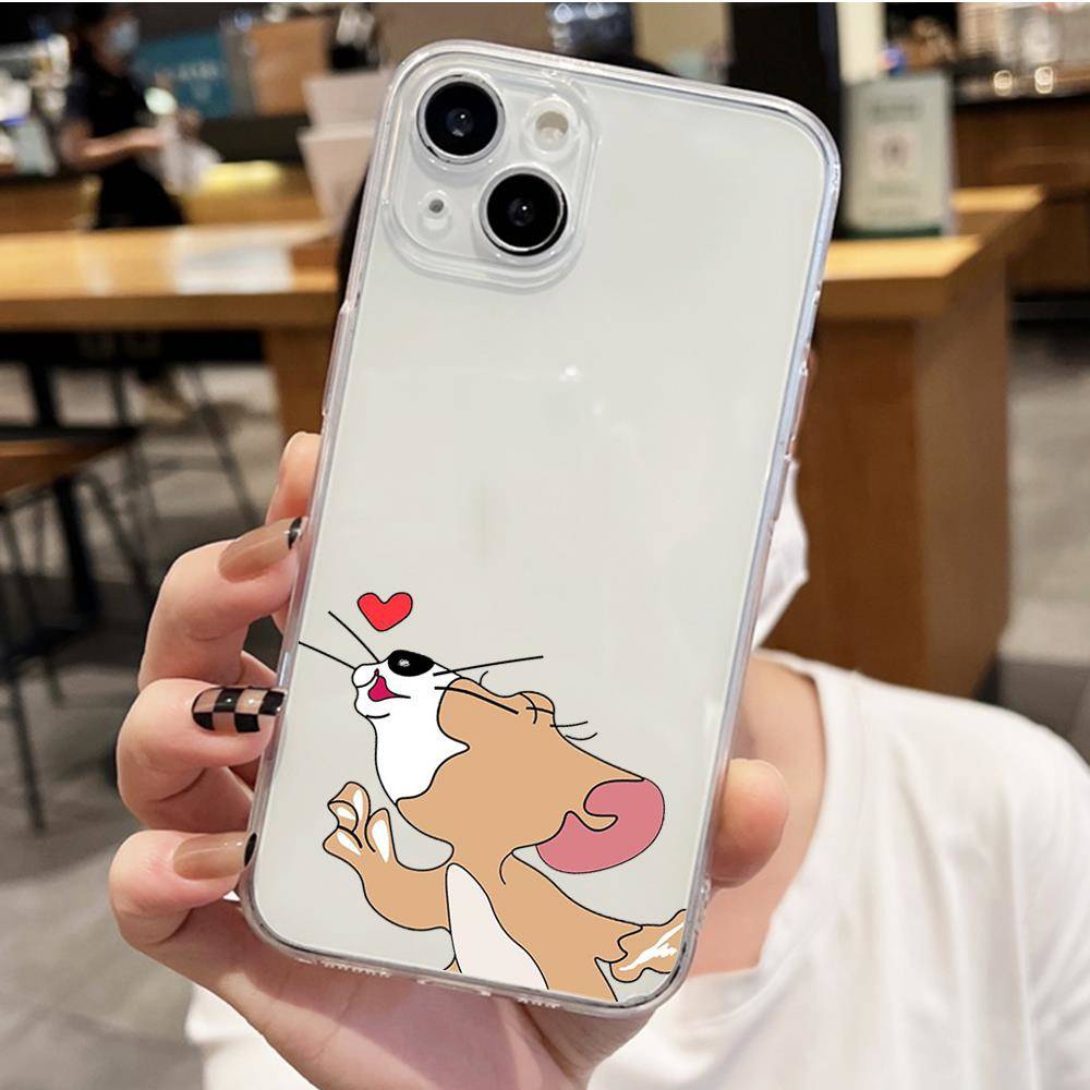 Чехол S-4 Tom and Jerry для iPhone 11 12 13 14 15 16 Pro Max Redmi A3 9A 9C 10A 10C 13C Note 9 11 Samsung S24 S21 S20 Ultra Plus A04S A05S