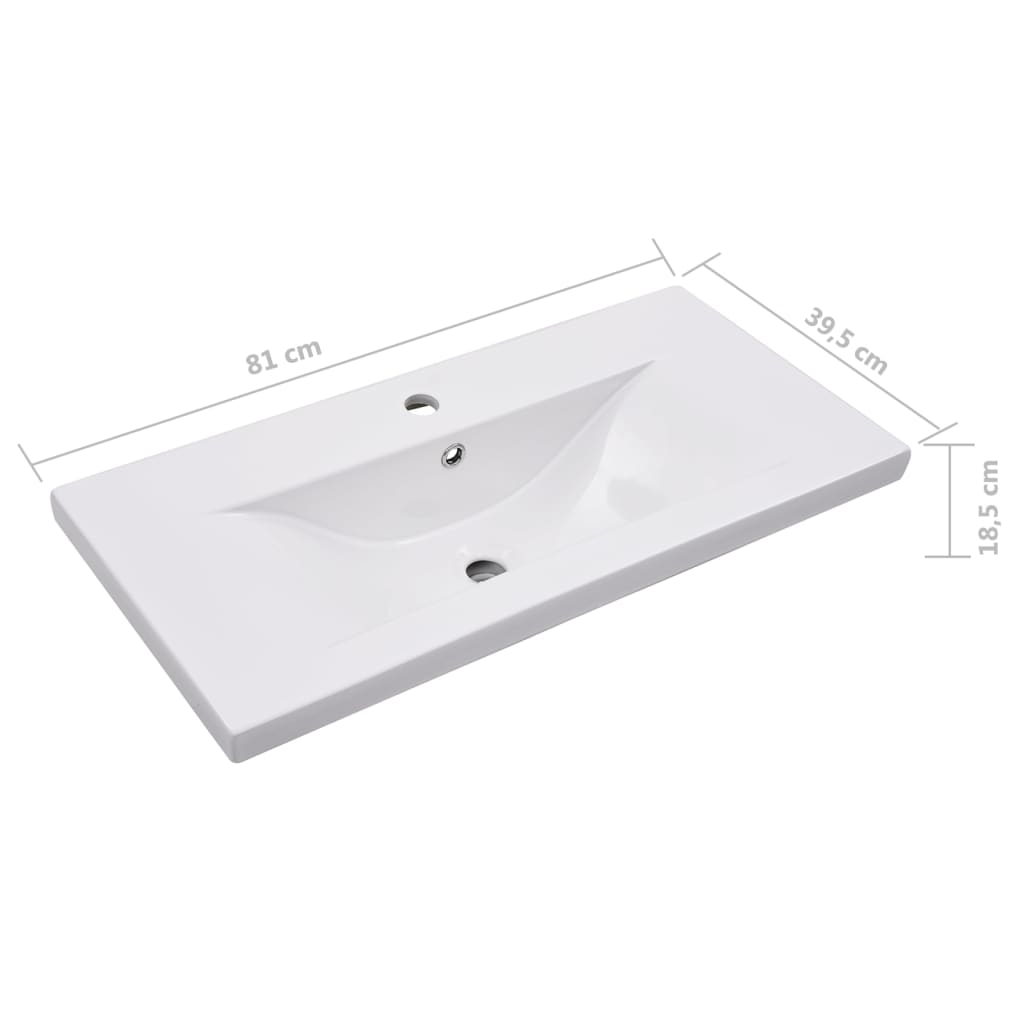 White Washbasin Cabinet with Built in Basin Wood Based Material