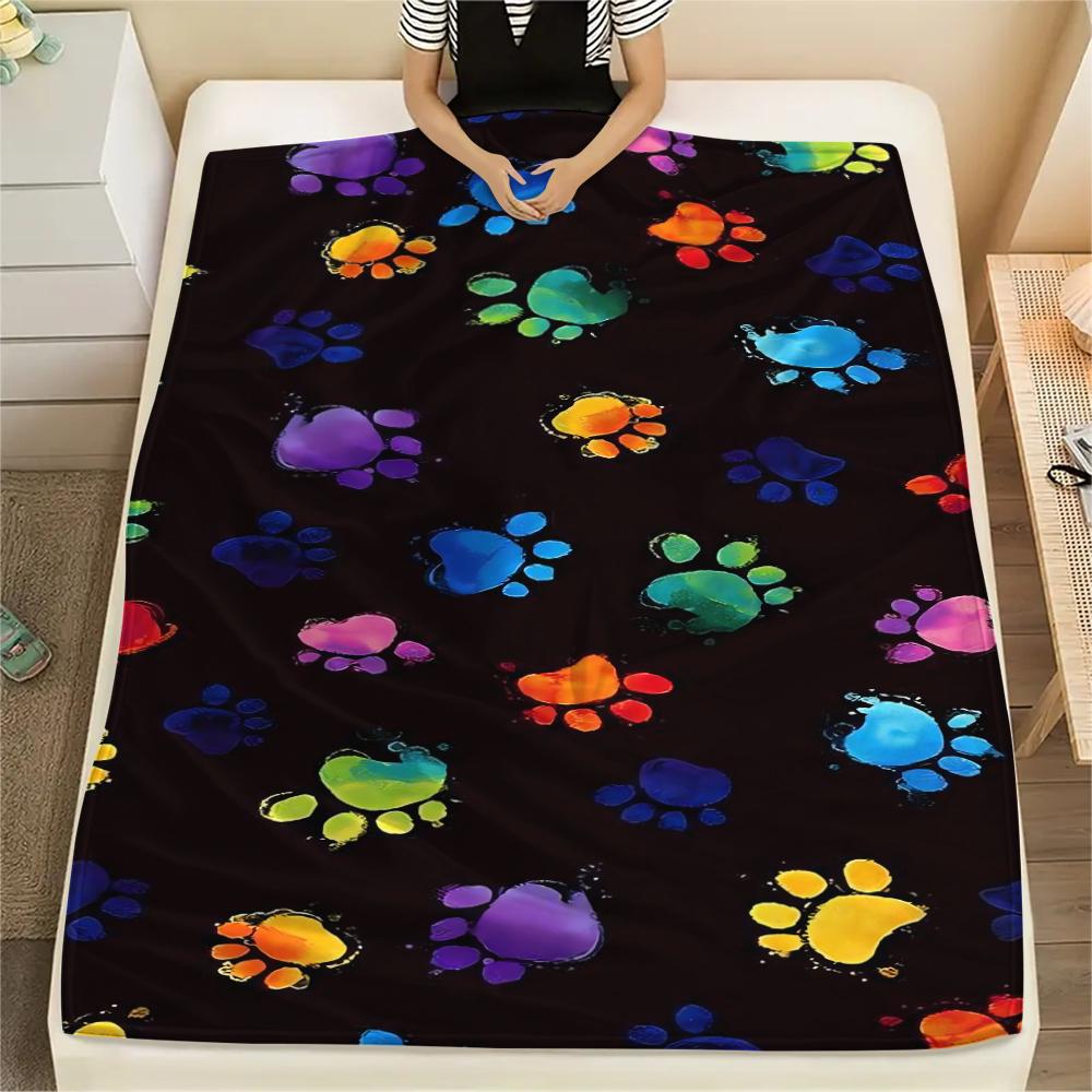 Cute puppy element Print Flannel Blanket,High quality Comfortable for All Seasons,Home Decor,Warmth and Comfort,Perfect for Christmas Gifts