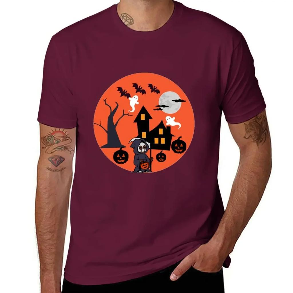fall, Halloween, funny, cute,gift,ghost, bat T-Shirt summer tops aesthetic clothes mens t shirt