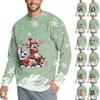 Men's Casual Fashion Comfortable Christmas Printed Round Neck Pullover Sweatshirt Sweatshirt