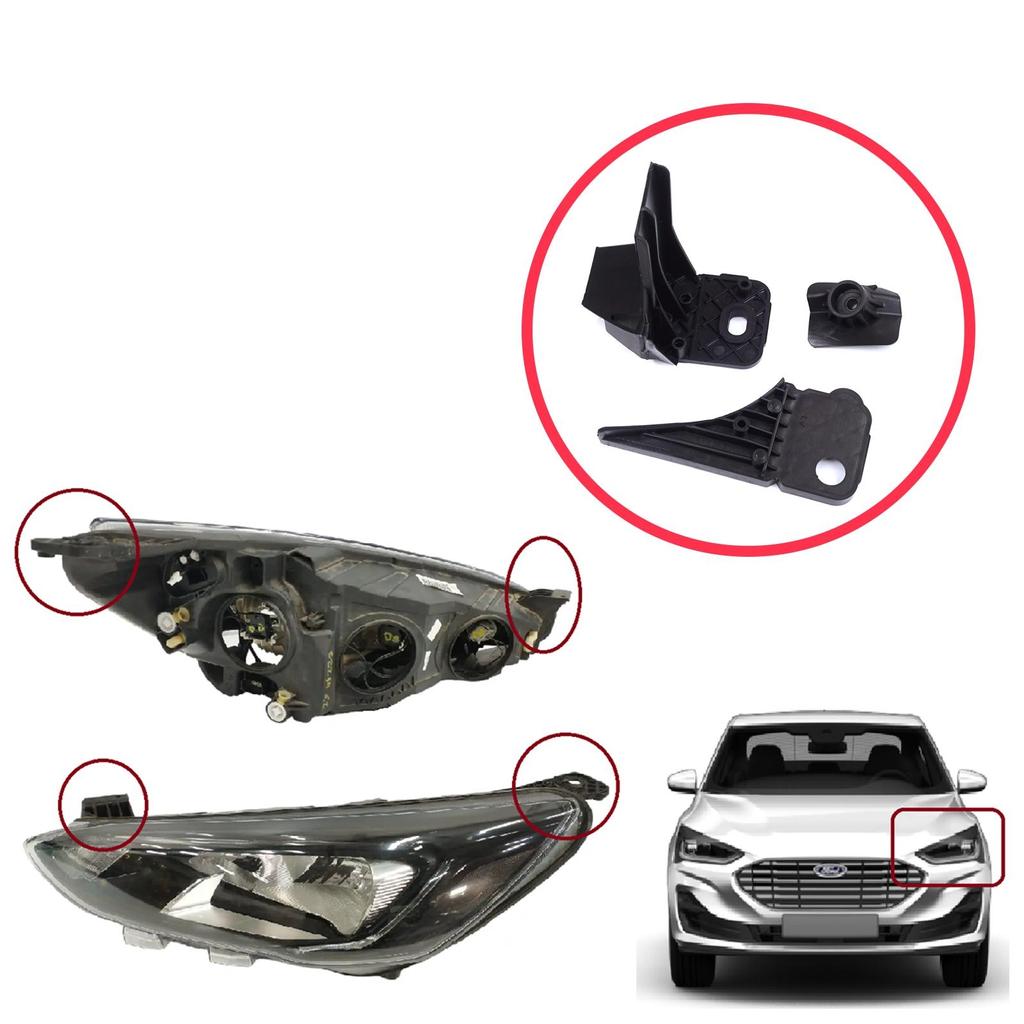 BHL585-1 Комплект кронштейнов для крепления фары, левая сторона для Ford Focus MK4 C519 HN HM HP 2018-On JX7B13W030CE