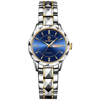 Женские часы Seiko Analog Copy Watch Women Lighting Date Day of the Week Водонепроницаемые часы Легко читаемый циферблат из нержавеющей стали Регулируемый уровень Синий
