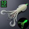 FTK Набор морских приманок для кальмаров, 1/3/5/10 шт., 5,83 дюйма (приблизительно. 14.8 см) Светящаяся в темноте приманка, включает 2 крючка 6/0 с приманкой, имитирующей кальмара
