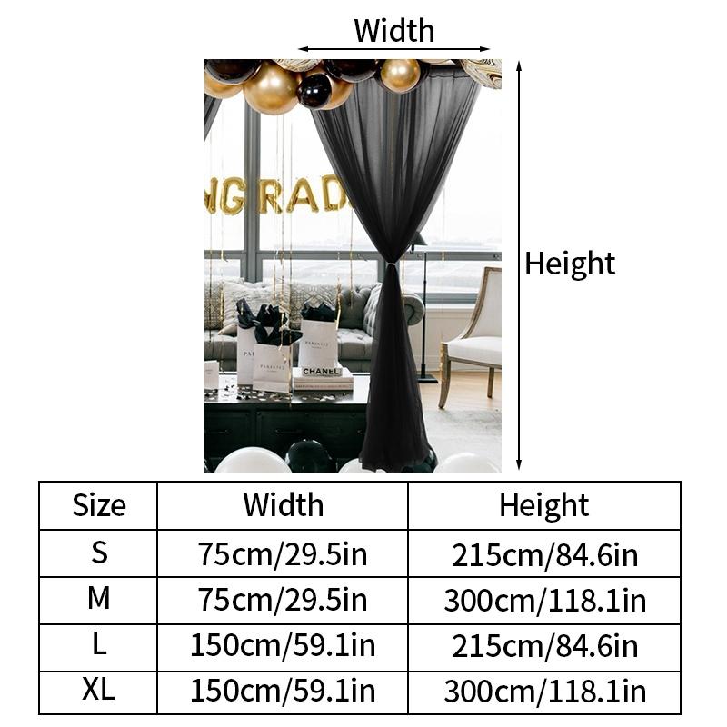 Tulle Curtain White Background Roller Curtain Wedding Party Arch Drape Hotel Banquet Outdoor Activities Decorative Valance Drape