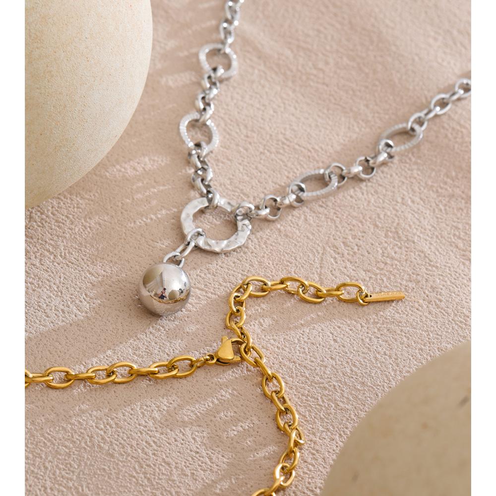 Eetit Высококачественная цепочка из нержавеющей стали, ожерелье с круглым шарообразным кулоном, с золотым и платиновым PVD-покрытием, водонепроницаемое, оригинальное украшение