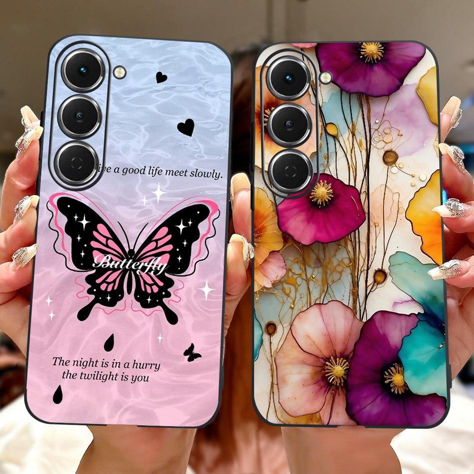 For Tecno Spark 40 Pro / 40 Pro+ Elegant Floral Butterfly Phone Case For Tecno Spark 40Pro Plus KM6 KM7 Soft Silicone TPU Cases