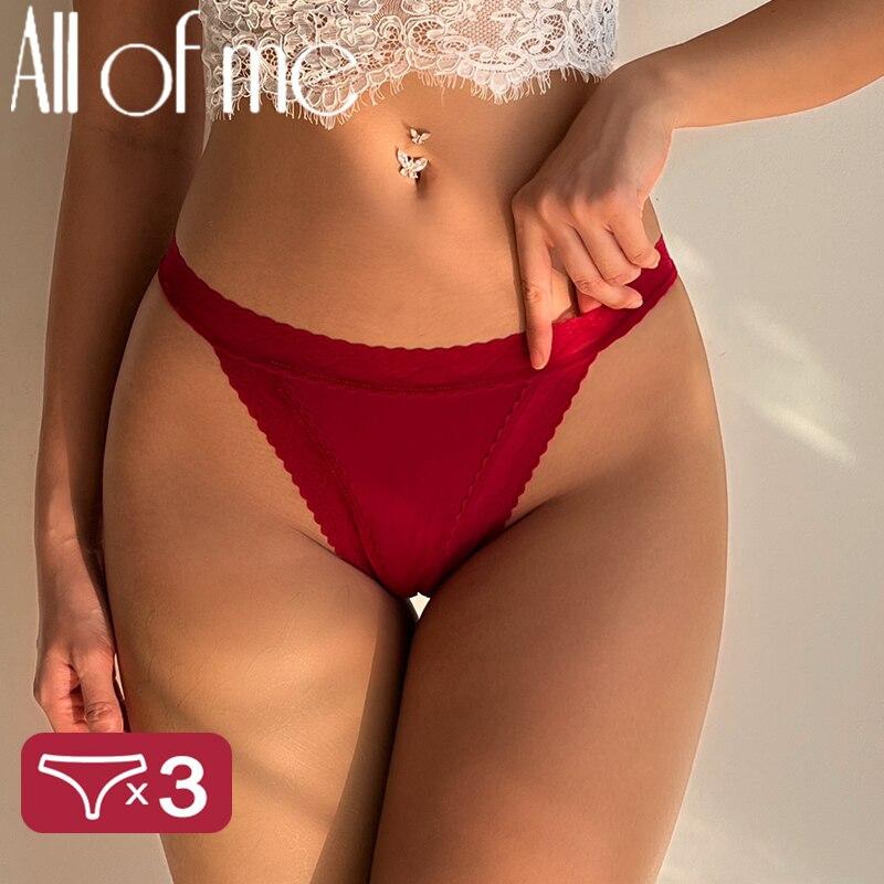 FINETOO 3PCS/Set Sexy S-XL Women Cotton Panties G-string Woman's Underwear Girl Lace Female Lingerie T-Back Lady Thong Intimates