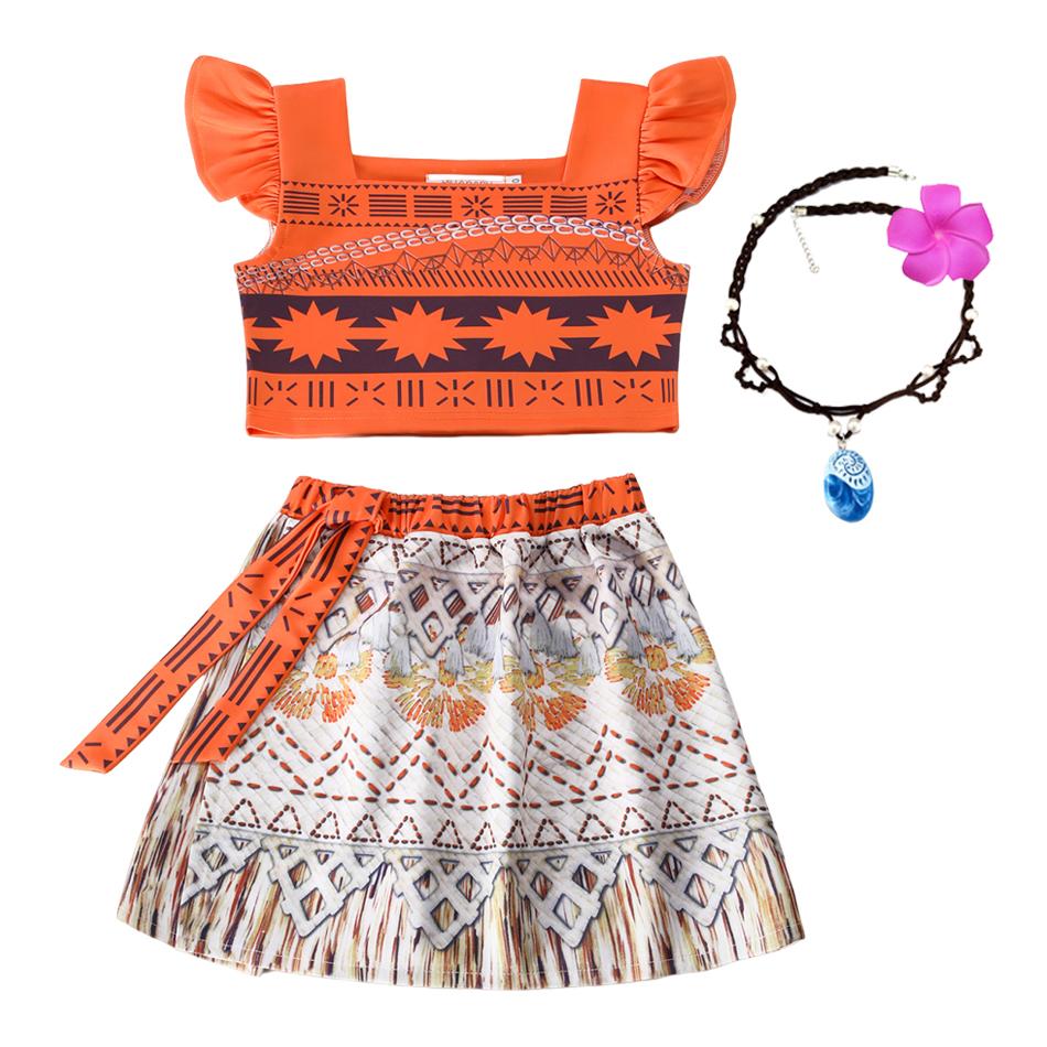 New Movie Moana 2 Girl Dress Halloween Party Costume Princess Fancy Clothes Children Vaiana Outfit Dress