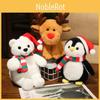 Plush Christmas Toy Polar Bear Penguin Doll Santa Claus Stuffed Decor Animal
