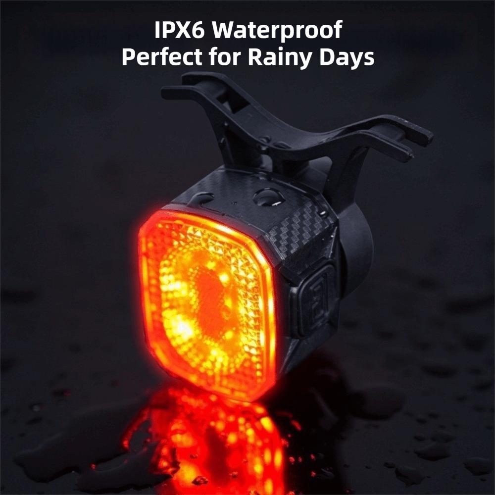 LED Bicycle Taillight Auto On/Off Cycling Rear Light Safety Bike Warning Light Night Cycling