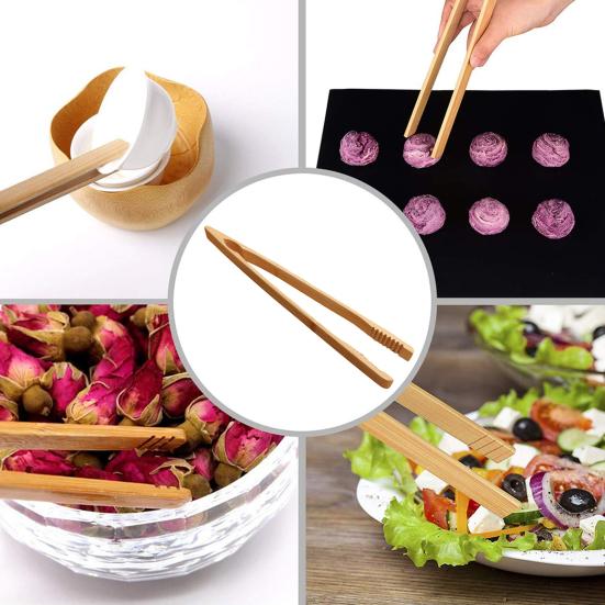Bamboo Toast Tongs for Cooking Food Clips Bacon Bread Tongs Kitchen Tongs
