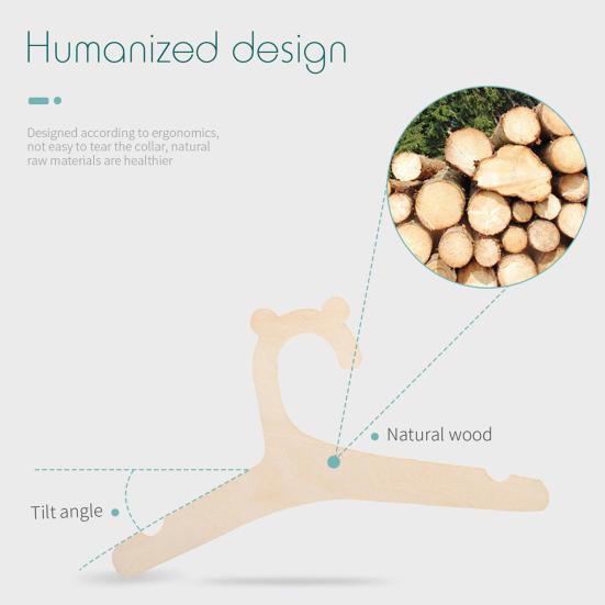 Деревянная вешалка для детской одежды, милая вешалка-стойка с ушками медвежонка, вешалки для малышей, детей, младенцев для шкафа, для пальто, брюк, для хранения одежды