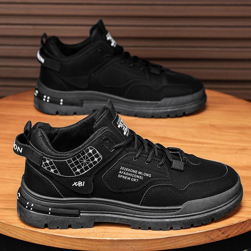 Модные мужские высокие рабочие ботинки, противоскользящие, износостойкие, на платформе, увеличивающие рост, для активного отдыха, для пеших прогулок, удобные, осенние новинки