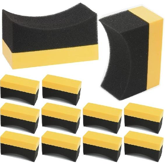 6 Pcs Tire Applicator Dressing Shine Sponge, Tire Dressing Applicator Pads, Color Polishing Sponge for Car Glass, Painted Steel & Porcelain