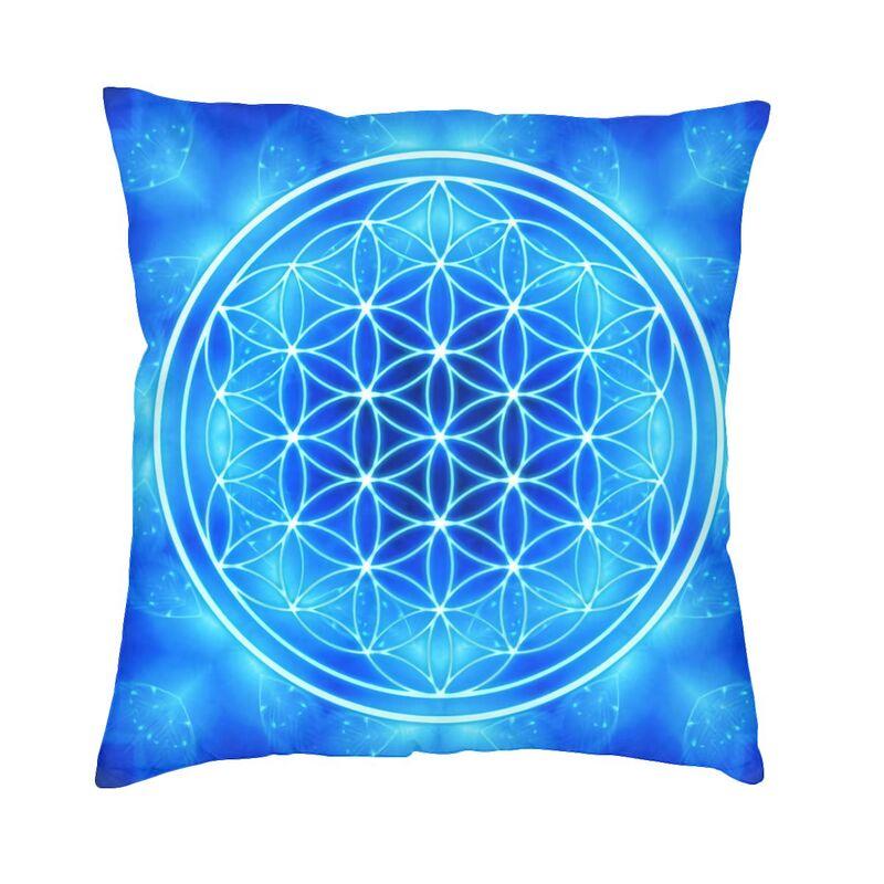 Sacred Geometry Flower Of Life Throw Pillow Case 45*45cm for Living Room Sofa Geometric Mandala Cushion Cover Velvet Pillowcase