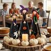 Pumpkin Accent Witch Model Toys 2D Design Halloween Witch Ornament  Tabletop Use