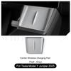 For Tesla Model Y 2025 Juniper Wireless Charge Pad Center Console Organizer Charge Station Mats Silicone Protector Anti-skid Pad
