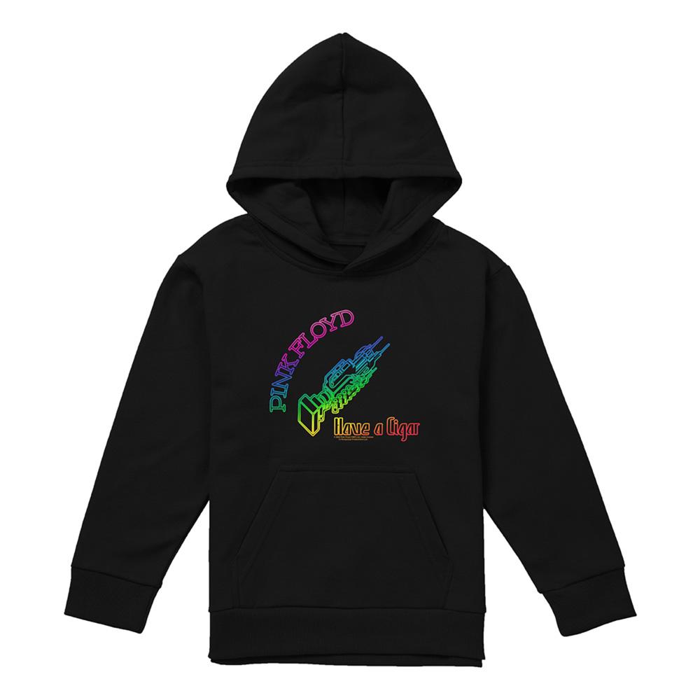 Pink Childrens/Kids Have A Cigar Outline Heather Hoodie
