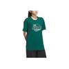 Adidas Neo Letter Print Pattern Breathable Casual Round Neck Short Sleeve T-Shirt Unisex Tops Green JD1433