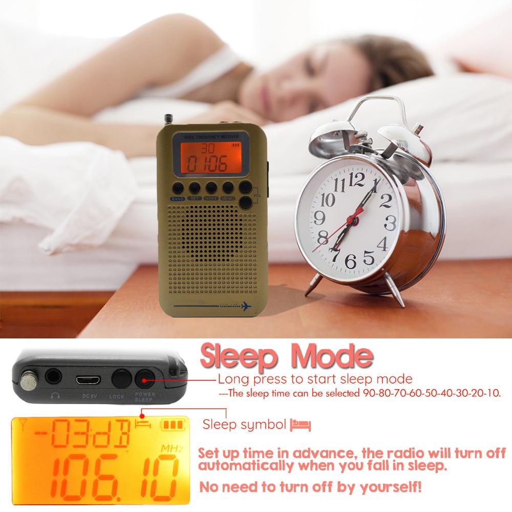 2025 Aircraft FullBand VHF Radio Portable FM AM SW Radio VHF CB 30-223MHZ 25-28MHZ Air 118-138MHZ with Dual Alarm Clock