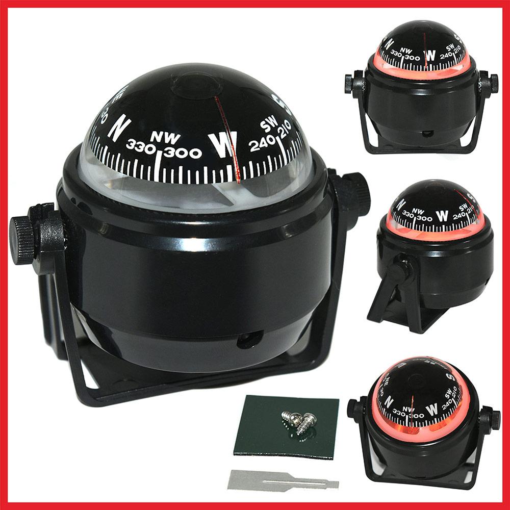 Navigation Car Compass For Marine Car Boat Pivoting Electronic LED Light Guide Ball Vehicle Navigation Tool Compass Accessories