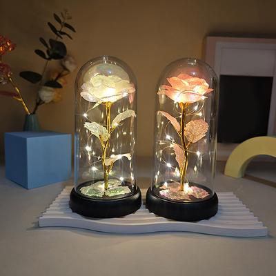 1 комплект светодиодных свадебных роз Galaxy Rose Decor Искусственные цветы светодиодные красные розы подарок на День святого Валентина Роза в акриловой подставке