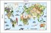 Photomural Watercolor World Map Self-Adhesive Mural 152.5x104