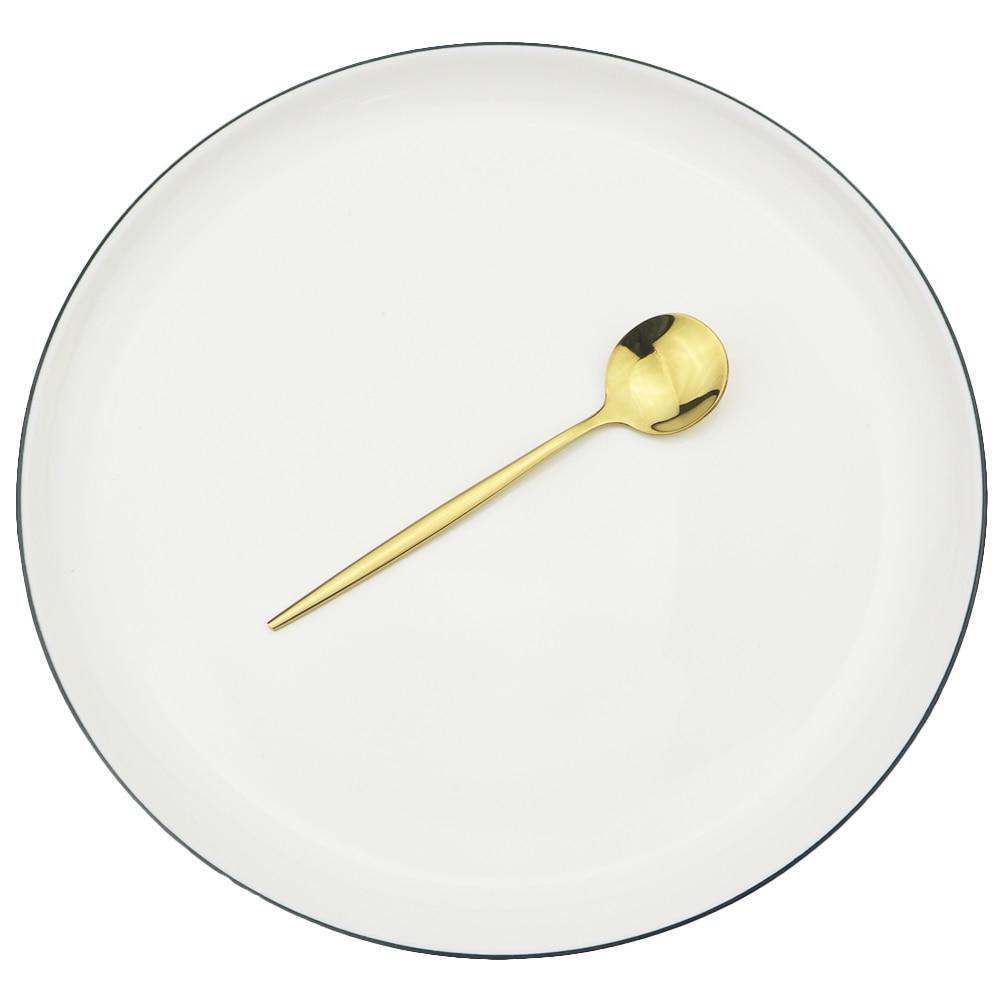 6pcs Mirror Stainless Steel Cutlery Set Multicolor Dinnerware Spoon Set Dinner Set Coffee Tea Spoon Tableware Home Kitchen Silverware