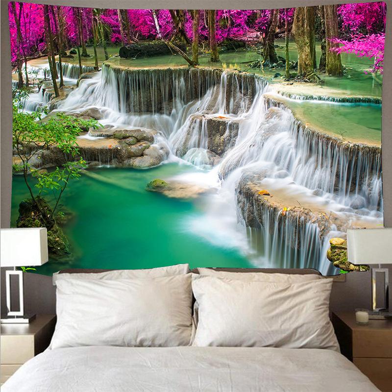 Синий океан волны гобелен закат облака природа искусство настенная ткань подушка фон одеяло Бохо домашний декор